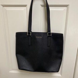 Calvin Klein black saffiano leather tote